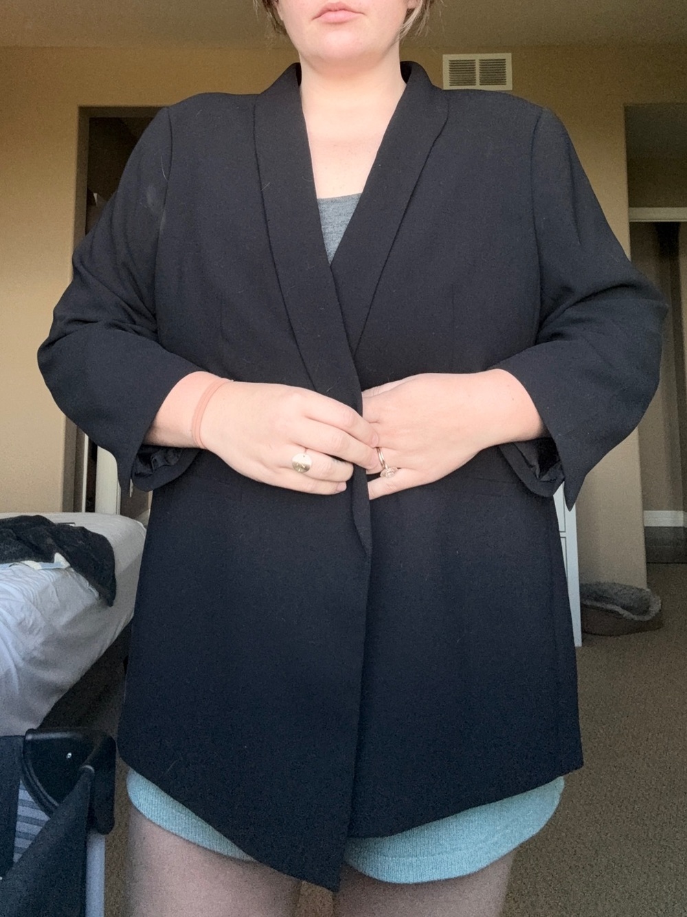 H&M Black Open-Front Blazer
